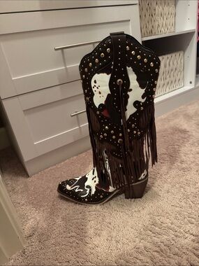Fringe Western Cowhide Boot